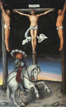 Lucas The Elder Cranach : The Crucifixion with the Converted Centurion